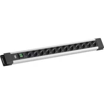 Ciabatta Bachmann CONNECTUS 12x prese CEE7/3, 1x interruttore, cavo 2,0 m, connettore maschio CEE7/7, grigio