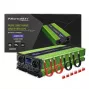 Convertitore di tensione Qoltec Monolith | Carica batteria | UPS | 2000W | 4000W | 12V a 230V | Onda sinusoidale pura | LCD nero-verde