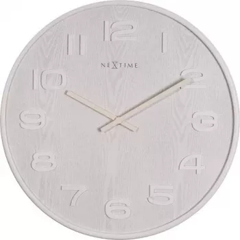 NeXtime 3096WI - orologio da parete - orologio al quarzo - rotondo - bianco - legno - legno