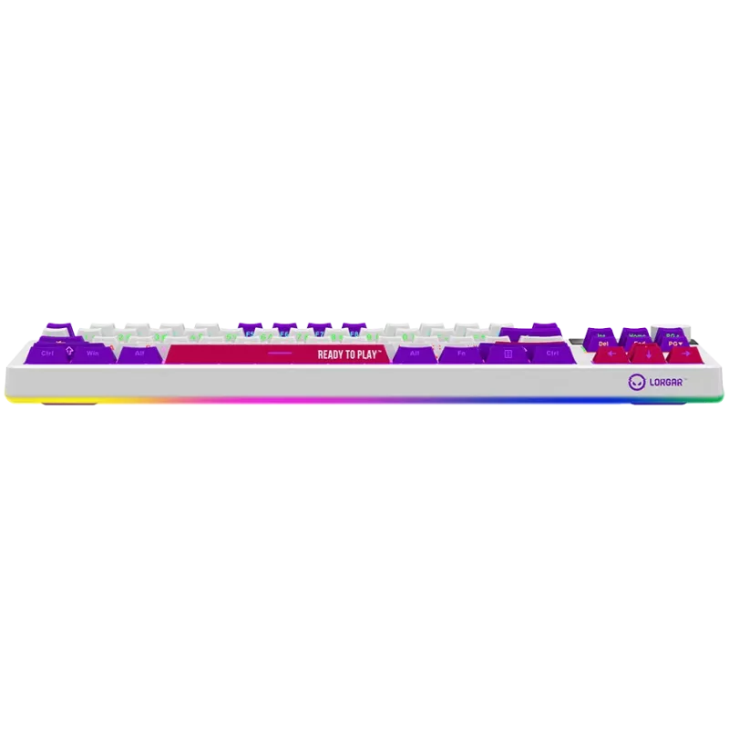 LORGAR KBP70TKLW, tastiera da gaming meccanica TKL wireless Pro, bianco, layout EN