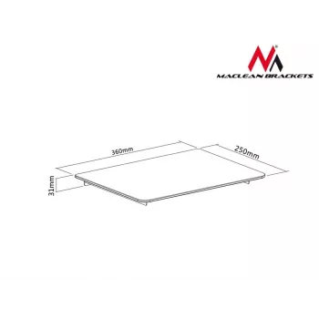 Accessorio per mensola MACLEAN MC-629 — mensola TV/DVD con morsetto a barra, 360×250 mm, carico max 8 kg