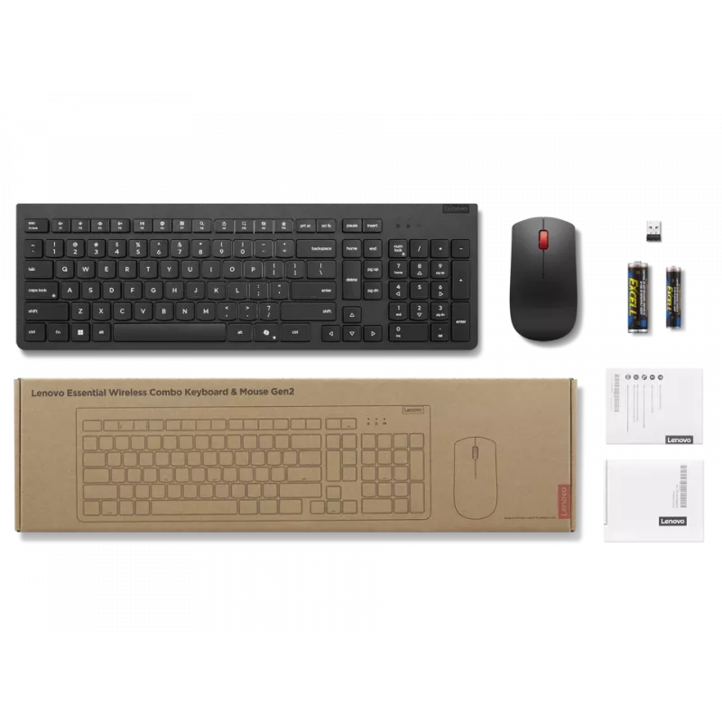 Lenovo tastiera e mouse wireless nero