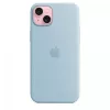 Custodia in silicone Apple iPhone 15 Plus azzurro MagSafe