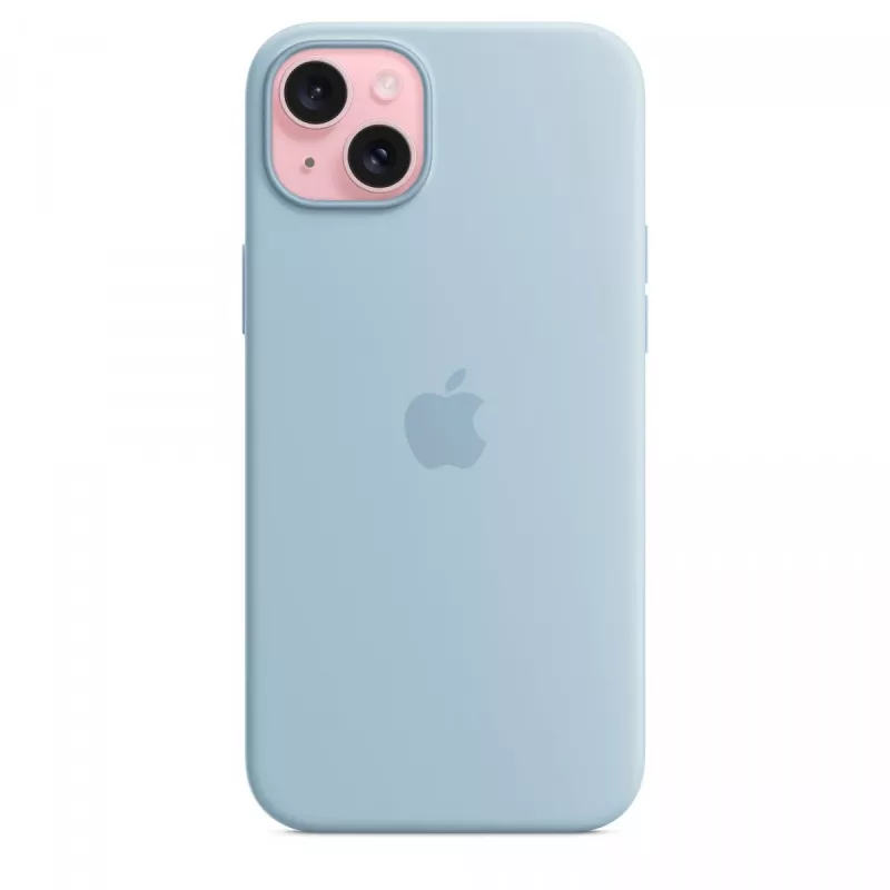 Custodia in silicone Apple iPhone 15 Plus azzurro MagSafe