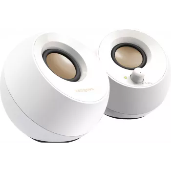 Creative Pebble 2.0 altoparlanti stereo da scrivania, bianco