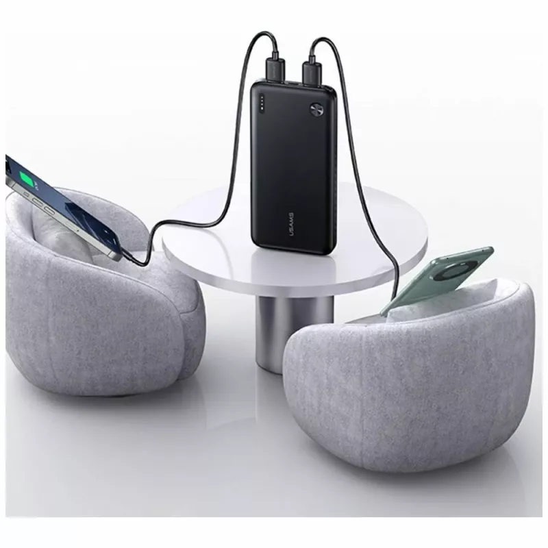Powerbank usams PB83 10000mAh PD 2×USB-A USB-C bianco