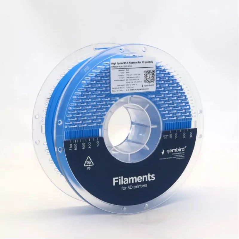 Filamento per stampa 3D Gembird PLA 1,75 mm blu 1 kg bobina