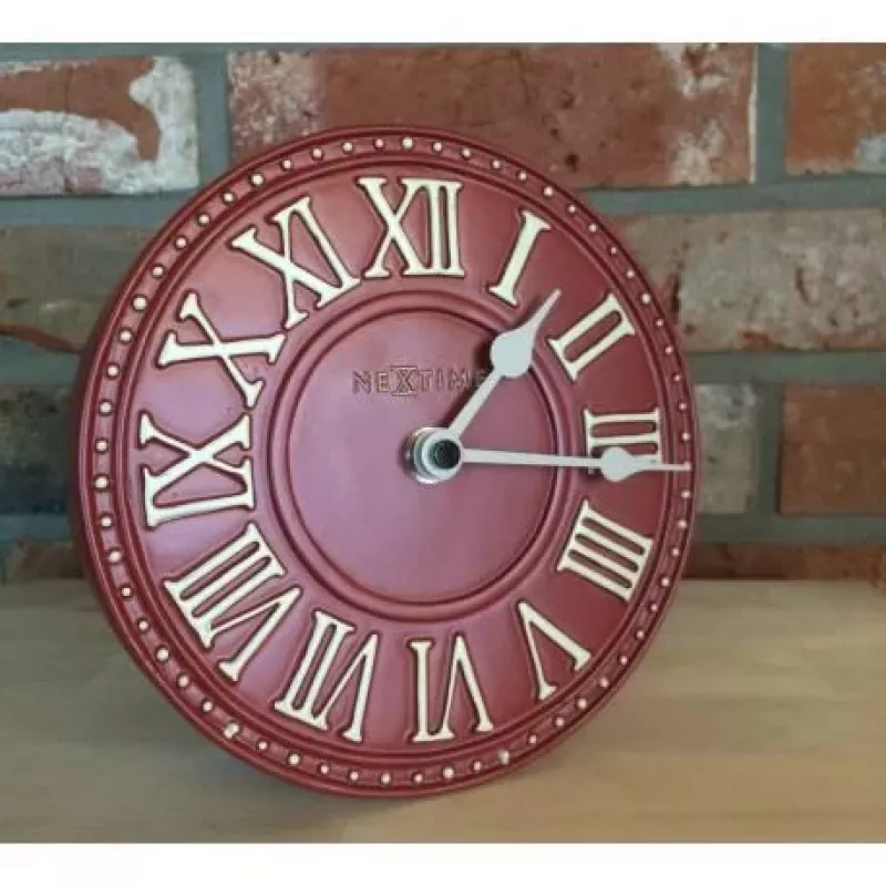 NeXtime orologio 5187ro London Tisch, Ø16 cm, da parete, rosso/bianco