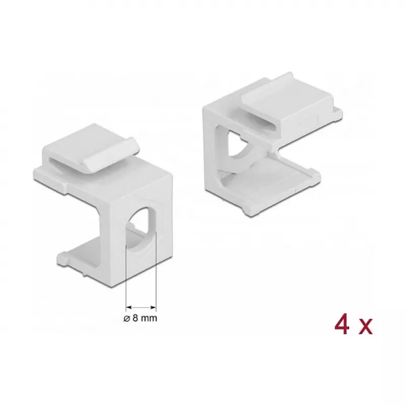 Delock - modulo di ingresso (vuoto) - bianco - 1 porta (confezione da 4) (86819)