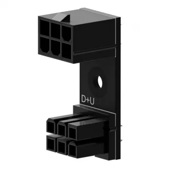Adattatore PCIe 6‑Pin 180° D+U, Singularity SC-A-PCIE6-DU, adattatore di alimentazione PCIe 6‑Pin ad angolo retto