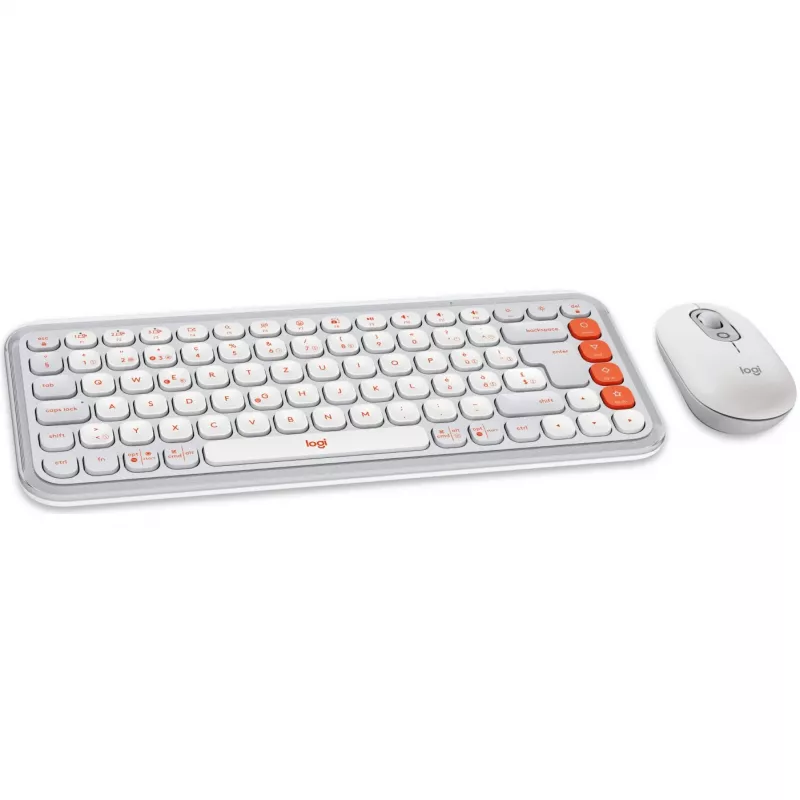 Logitech POP Icon Combo Bluetooth QWERTZ Swiss arancione bianco mouse