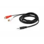 Equip 147093 cavo audio, 2 x RCA femmina a jack 3,5 mm maschio, 2,5 m, nero