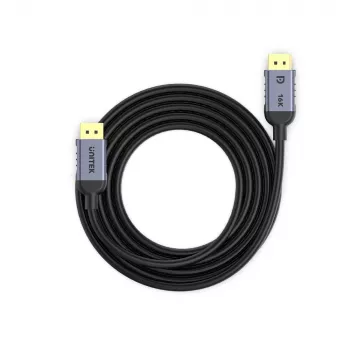 Unitek C1626GY01-1.5M cavo DisplayPort 2.1, 1,5 m, 8K@120Hz, nero/grigio