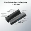 Docking station UNITEK D1079A USB4 con filo nero 100W Power Delivery