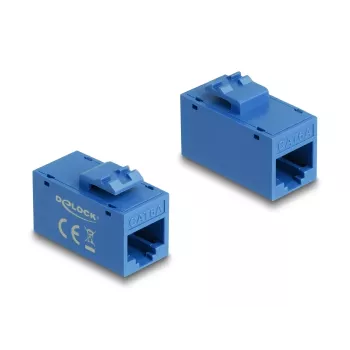 Delock 90642 modulo Keystone RJ45 femmina a RJ45 femmina, Cat.6A UTP, blu