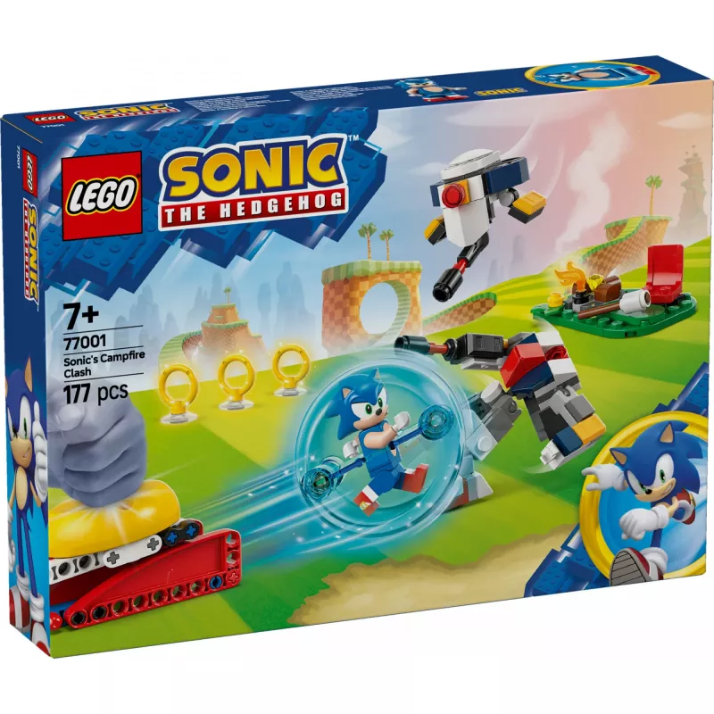 Giocattolo da costruzione LEGO Sonic the Hedgehog 77001 Campfire Showdown set di gioco, 177 pezzi, 1 minifigure, età 7+