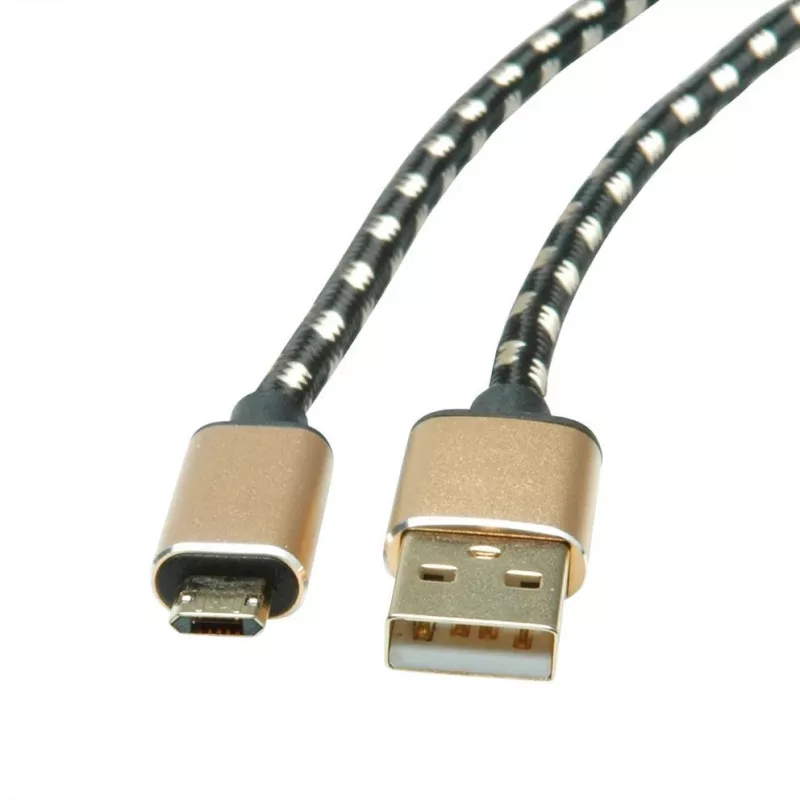 ROLINE 11.02.8820 cavo USB 1,8 m USB 2.0 USB-C Micro-USB B nero - oro (11.02.8820)
