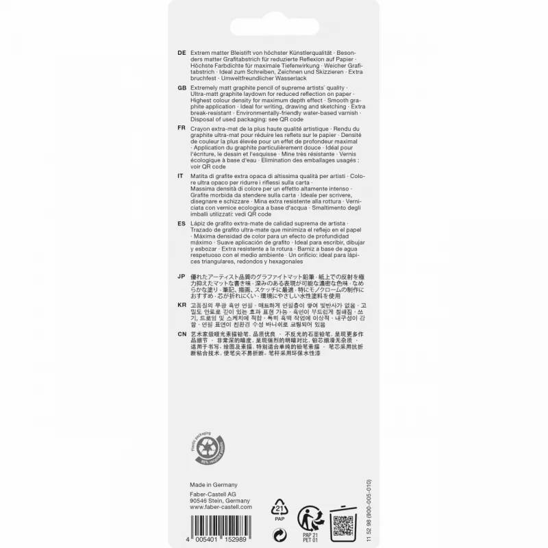 Matita grafite Faber-Castell 115298 Multi 4 pezzi nero