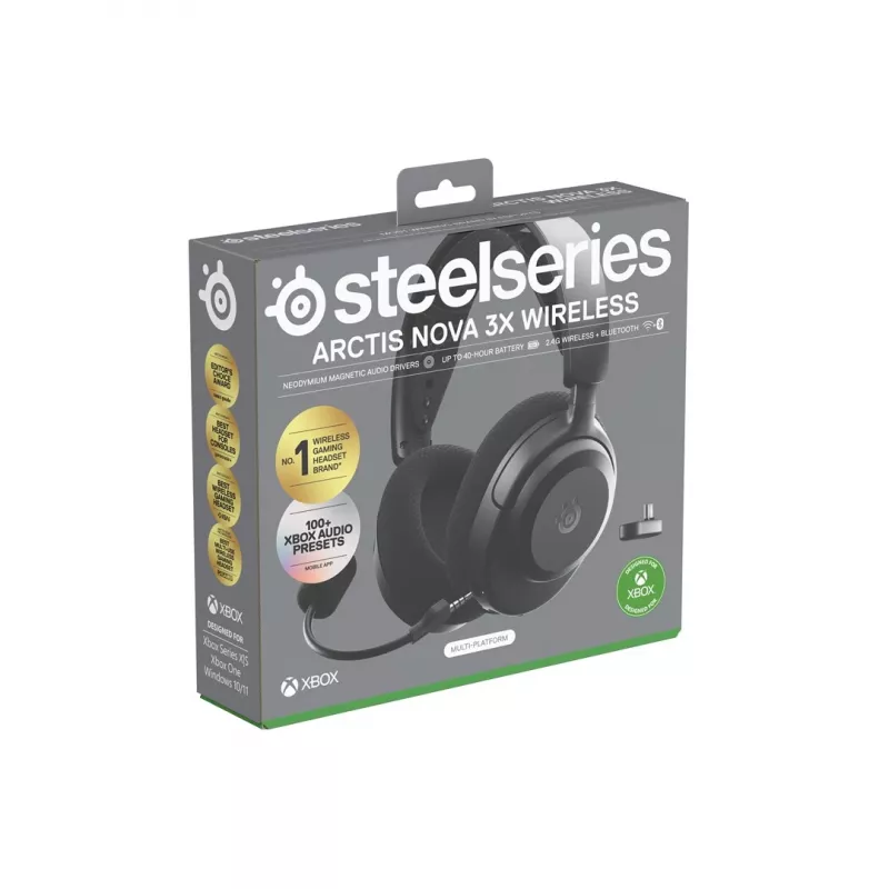 SteelSeries Arctis Nova 3X Wireless 61689 cuffie con microfono wireless per Xbox, nere
