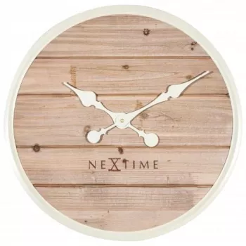 NeXtime orologio 3134wi Plank, Ø50 cm, da parete, bianco
