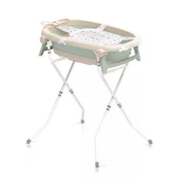 Vasca da bagno per neonati neno LUCY STAND pieghevole con supporto, rettangolare, 1 ripiano, portata max 30 kg, bianco
