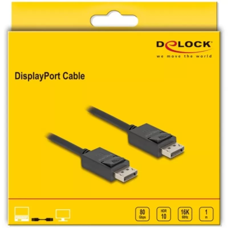 Cavo DisplayPort DeLOCK 81174 1 m nero DisplayPort a DisplayPort