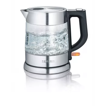 Severin WK 3468 bollitore 1 l 2200 W nero, acciaio inox, trasparente