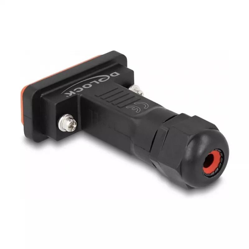 DeLOCK 87808 connettore DB-26 (M) HD D-Sub con viti a testa zigrinata, nero/rosso