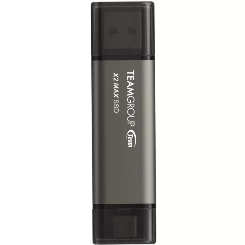 TeamGroup X2 MAX chiavetta USB dual USB-A/USB-C da 1 TB, USB 3.2 Gen 2, titanio/nera
