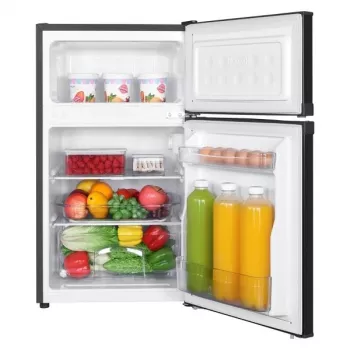 Frigorifero con vano freezer MPM MPM-87-CZ-15, 87 L, nero, vano freezer superiore, porte reversibili, ripiani in vetro