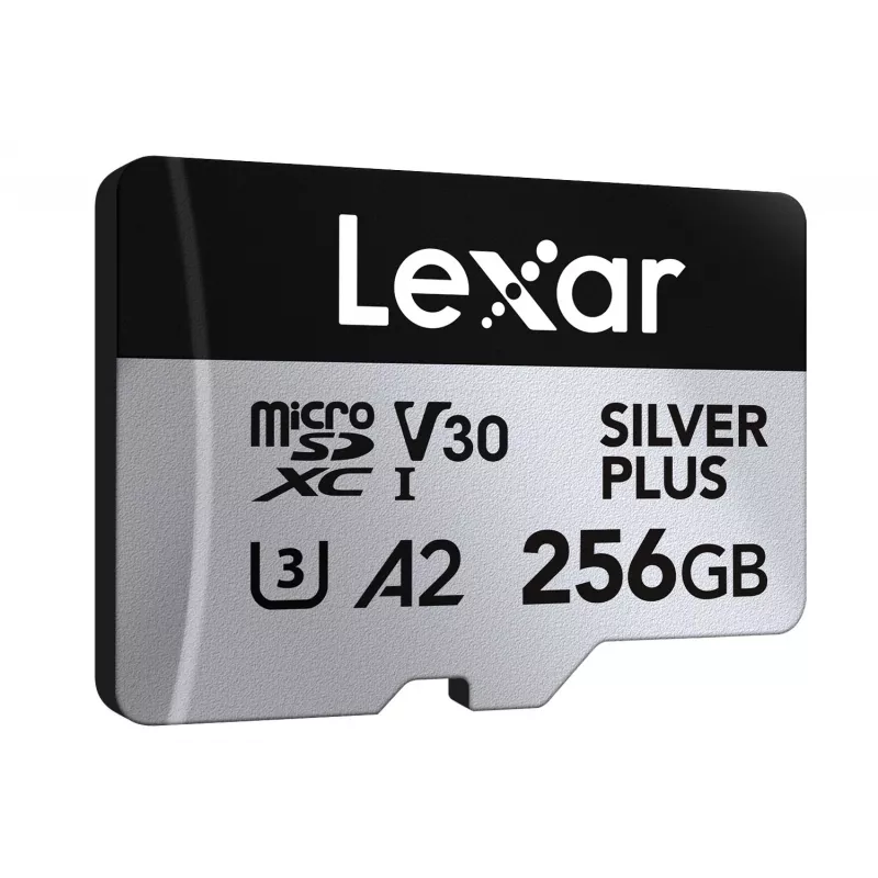 Scheda di memoria microSD 256GB C10 A2 U3 V30 205/150MB/s Silver Plus