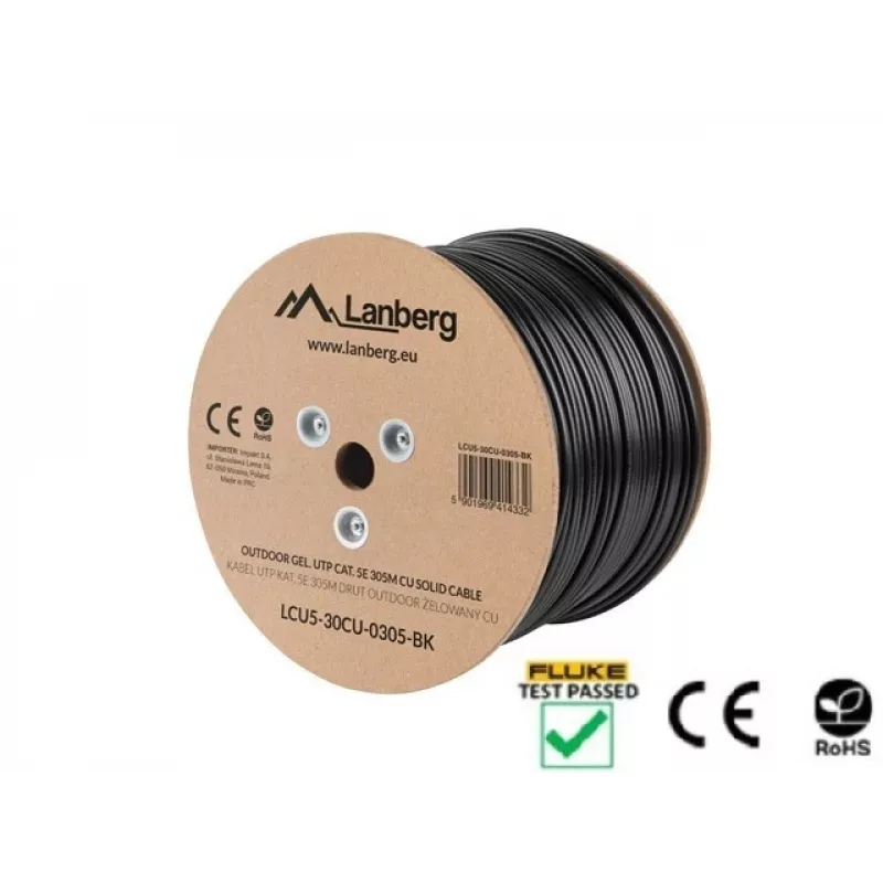 Cavo di rete Lanberg LCU5-30CU-0305-BK 305 m Cat5e U/UTP (UTP) nero (LCU5-30CU-0305-BK)