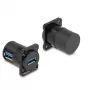 Modulo D-Type DeLOCK USB 5 Gbps Type-A femmina su femmina 90° angolato