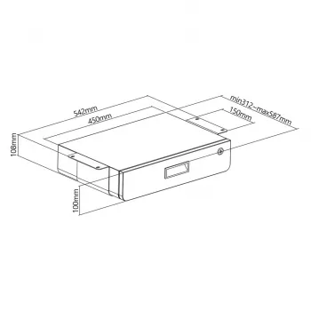 Cassetto da scrivania MACLEAN MC-461 design ergonomico compatto, montaggio semplice, accessorio sottoscrivania