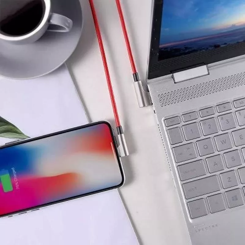 Cavo USB a Lightning Aukey CB-AL01 rosso – intreccio in nylon, connettore Lightning per dispositivi Apple