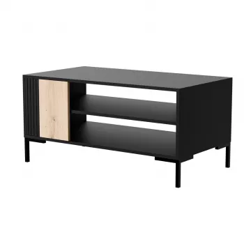 Cama MERCI tavolino da caffè/da giardino 100 x 55 x 49 cm nero/rovere artisan