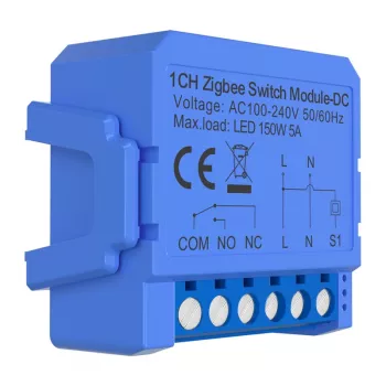 Modulo relè ZigBee 1 canale Avatto ZWSM16-DC32V-1, contatto libero da potenziale, DC 32V