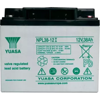 Batteria AGM sigillata Yuasa NPL38-12 12V 38Ah per uso standby e ciclico