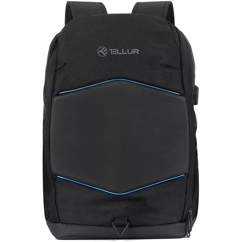 Zaino per notebook Tellur TLL611282 con porta USB e striscia illuminata, nero