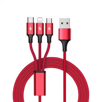 Cavo UNITEK C4049RD USB 1,2 m USB A USB C/Micro-USB B/Lightning rosso