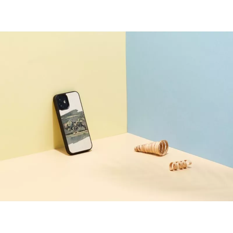 Custodia per cellulare Man and Wood per iPhone 12 mini — design toro bianco