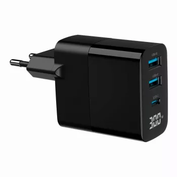 Gembird TA-UC-PDQC30LCD-BK-02 caricabatterie per dispositivi mobili universale nero AC ricarica rapida per interni