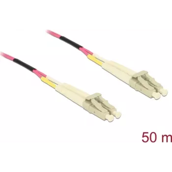 Cavo di rete DELOCK cavo in fibra ottica LC Duplex su LC Duplex multimodale OM4 50m giallo