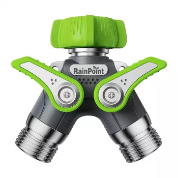 Distributore per tubo da giardino RainPoint ICD047 — raccordo a 2 vie per due uscite tubo, design affidabile