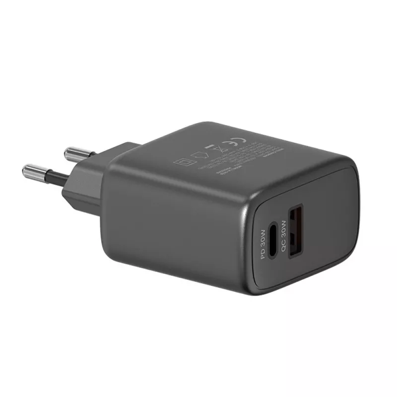 Caricabatterie da parete SAVIO LA-06/B 30 W, USB-A + USB-C, Quick Charge, Power Delivery 3.0, nero