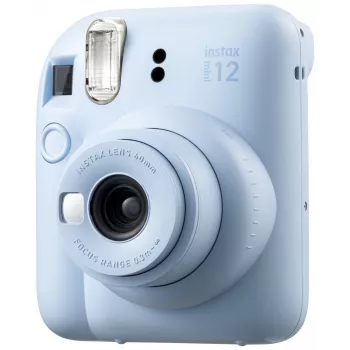 Fotocamera istantanea Fujifilm Instax Mini 12 blu — stampe 86 x 54 mm, lunghezza focale 60 mm, otturatore elettronico