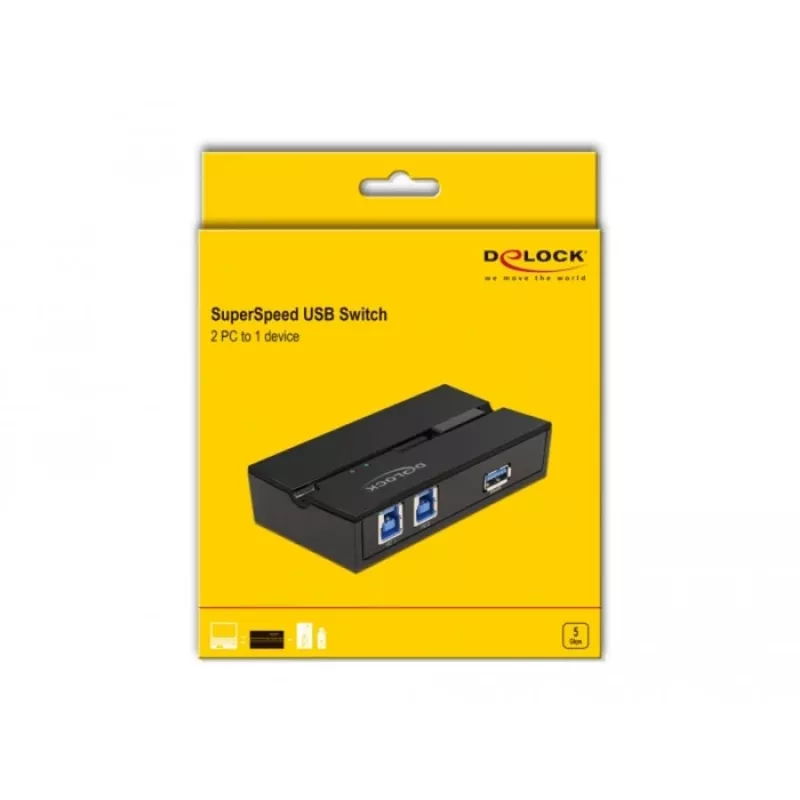 DeLOCK 11495 commutatore dati per computer 5 Gbit/s nero plastica