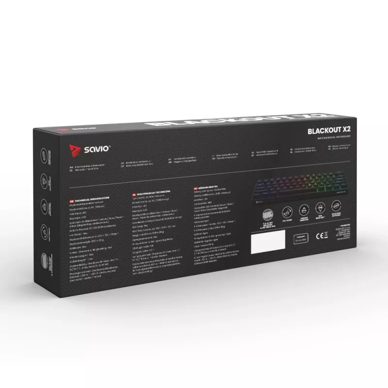SAVIO BLACKOUT X2 tastiera meccanica OUTEMU Red, Hot Swap