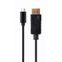 Adattatore grafico USB Gembird A-CM-DPM-01 con USB-C, supporta fino a 3840×2160, USB 2.0 / 3.2 Gen 2, nero, cavo 2 m