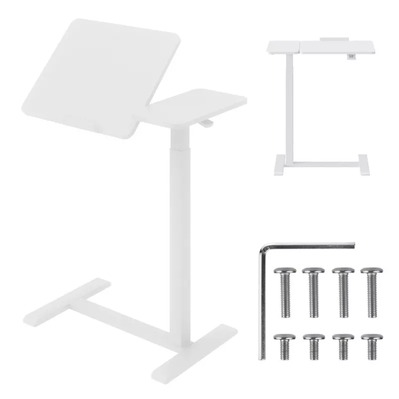 Supporto mobile per scrivania/laptop Maclean, bianco, regolazione in altezza 76-109 cm, max 30 kg, MC-120 W